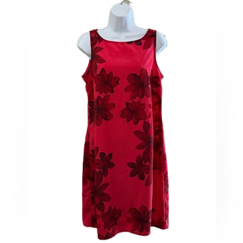 Floral Red Sleeveless Dress - Picture 1 of 2